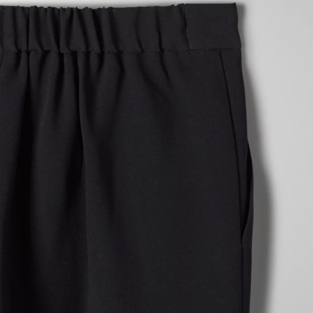 ARITZIA Babaton Cohen Cropped Mid-Rise Pleated Trouser Pants, Black, Size 4 - Picture 6 of 16